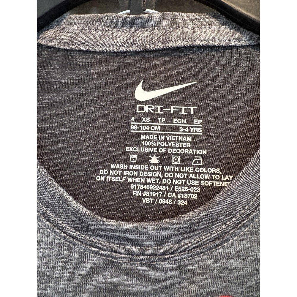 Nike 2-Piece Set Boys 4 Black Gray Dri-FIT Shirt Shorts Athletic Running Sports - Picture 3 of 7